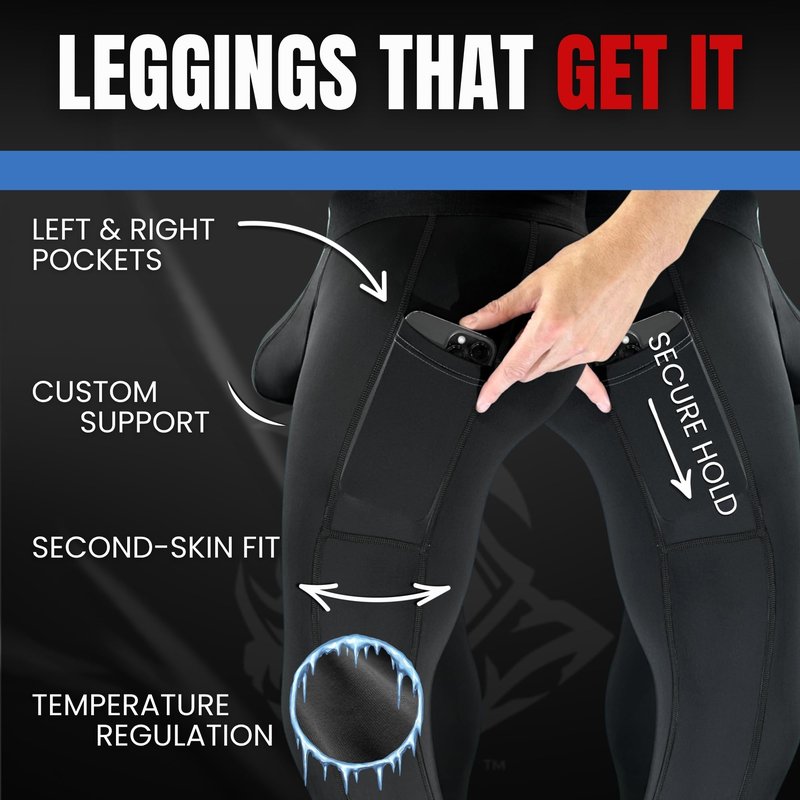 Real Men 28in Nylon Leggings B Pouch Med 2pk Blk/Gry Thermal Underwear For Men Men's Thermal Underwear Set Mens Leggings Mens Compression Pants Calzoncillos Para Hombres Mesh Base Layer Men's Tights
