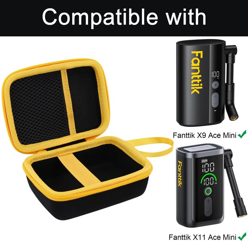 Aenllosi for Fanttik X11 Ace Mini/X9 Ace Mini Bike Tire Pump Hard Case, Fanttik Electric Bicycle Air Pump Organizer (Case Only)