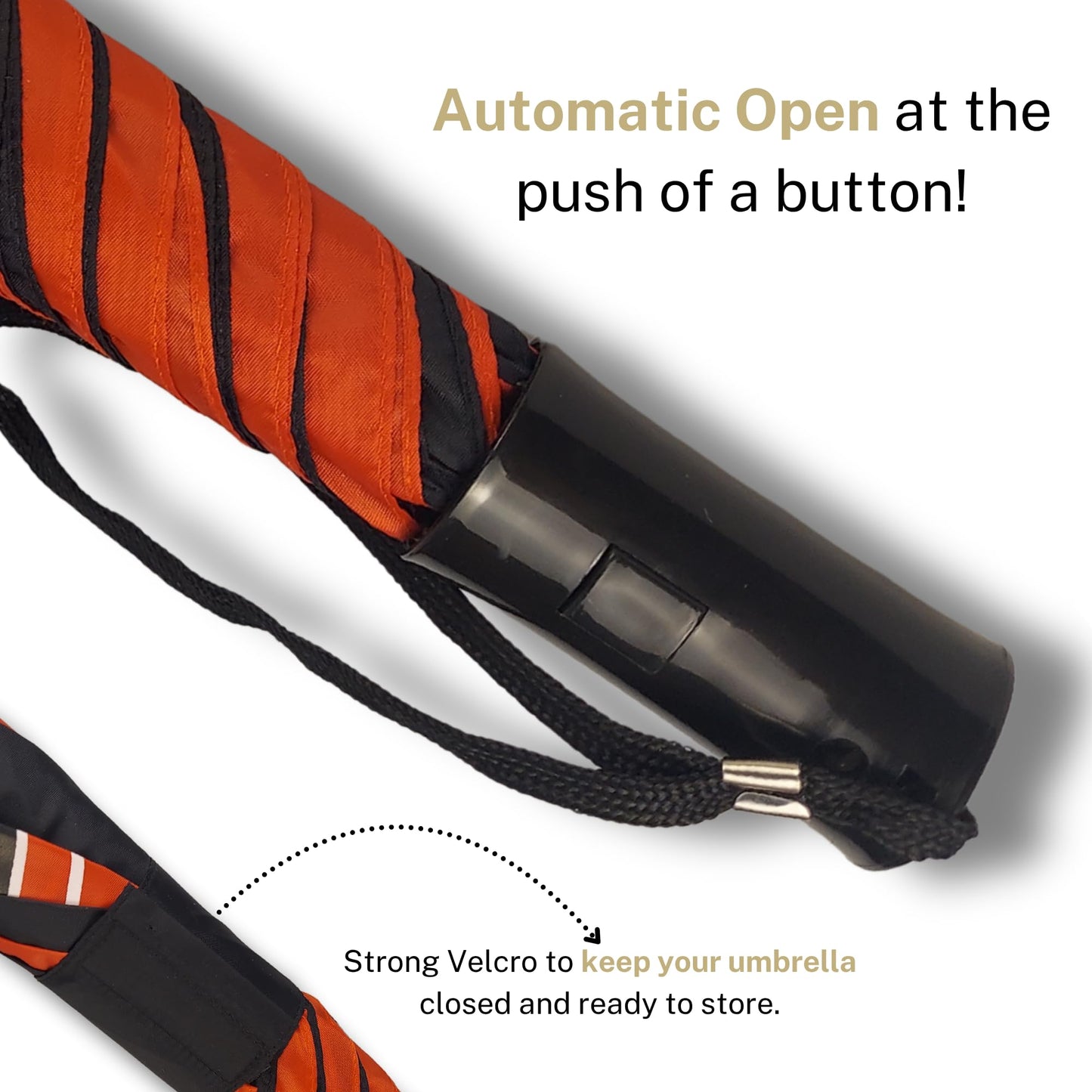 Storm Duds Ultra-Waterproof Sport Umbrella - North Carolina State Two Tone Black and Red - 48” Coverage w/Push Button Automatic Open - Flexible, Wind & Rust Resistant Folds to 17 Inches