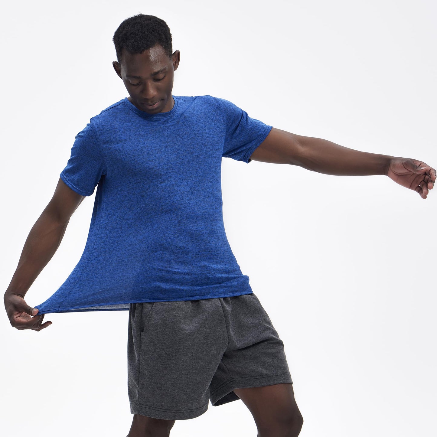 WHITE PEAK TRADING COMPANY 5 Pack Mens Workout T-Shirts Quick-Drying Athletic Short Sleeve Crew Neck Running Gym Tee Tops