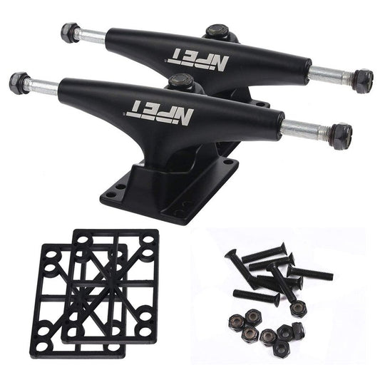 NPET 52mm Blank Skateboard Wheels/ABEC-11 Speed Bearings& Spacers (Black)