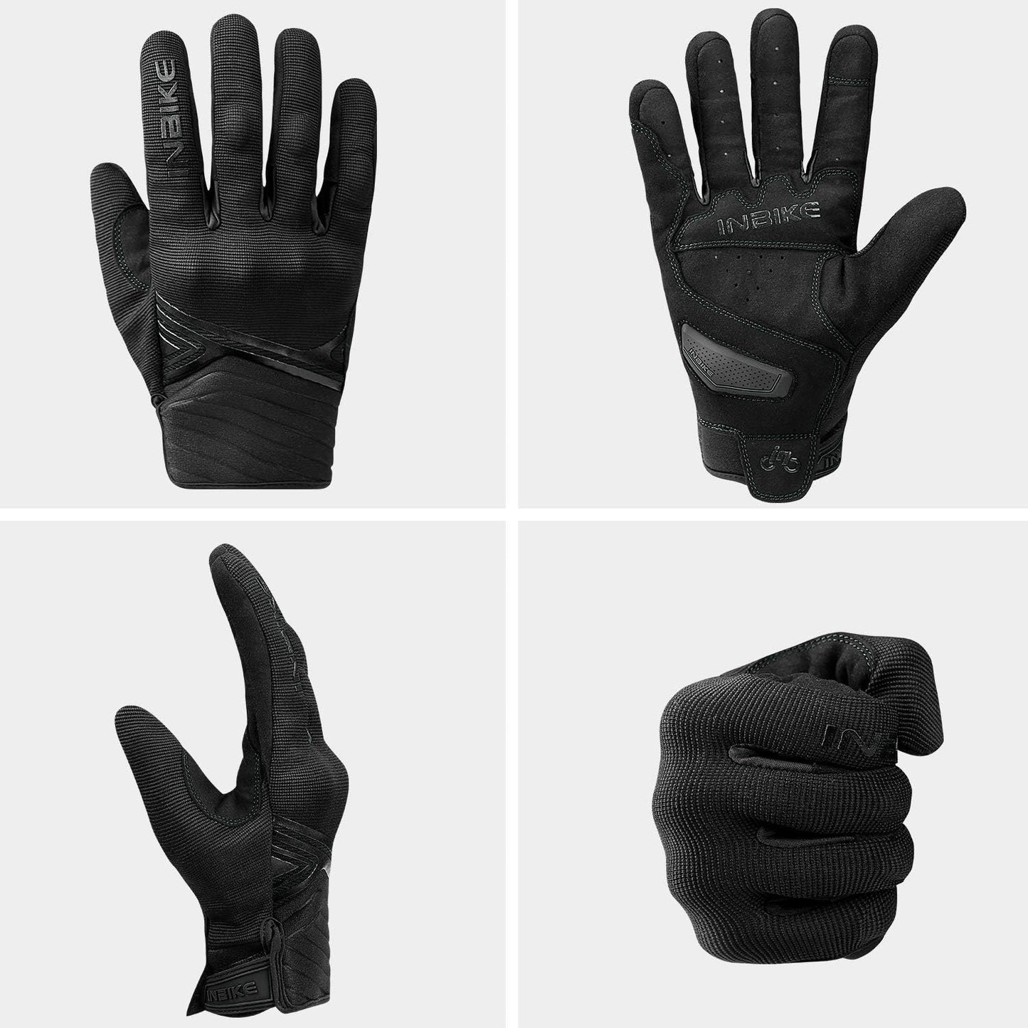 Breathable Mesh Motorcycle Gloves - Touchscreen with TPR Palm Pad & Hard Knuckles