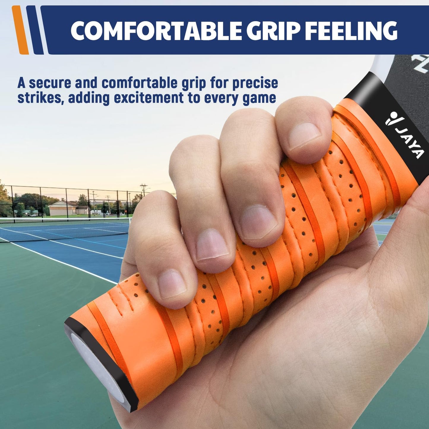 JAYA Pickleball Paddle Grip Tape, Pack of 2 Pickleball Overgrip Wrap, Orange Replacement Grip Wrap for Pickleball Rackets, Moisture Wicking Pickleball Grip Tape, Yellow