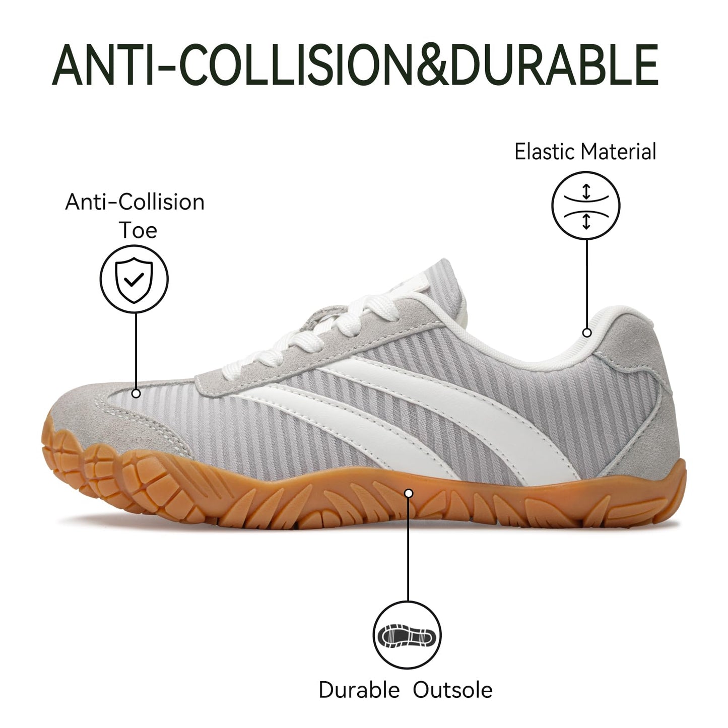 Barefoot Shoes Women Casual Sneakers,Wide Toe Box Shoes Women Zero Drop Barefoot Shoe Men,Minimalist Trail Running Shoe,Non-Slip Lightweight Breathable Comfortable Fashion Walking Hiking Shoes Unisex