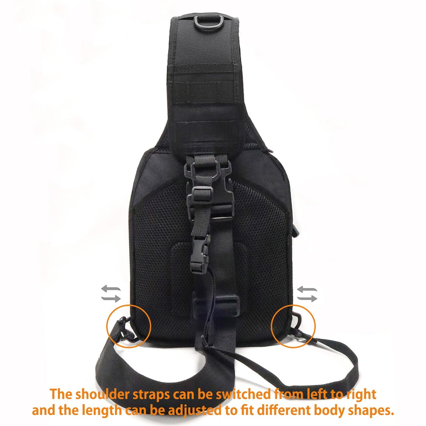 GAZJYUSP Tactical Sling Bag Backpack for Men Molle Shoulder Bag Pack Daypack Backpack for Hunting, Hiking, Traveling, Camping (Black New)