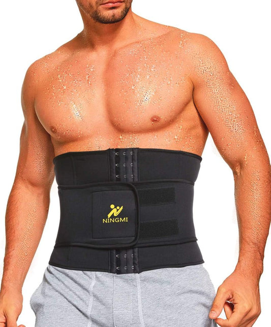 Men's Waist Trainer - NINGMI Sweat Belt Sauna Trimmer for Effective Workout | Adjustable Stomach Wrap