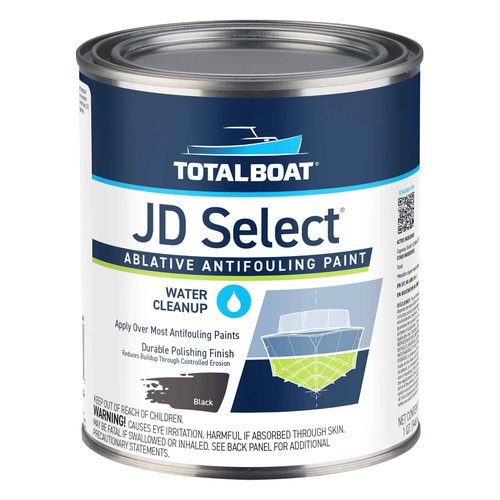 TotalBoat JD Select Ablative Antifouling Bottom Paint for Fiberglass, Wood and Steel Boats, Black, 1 Quart (Pack of 1)