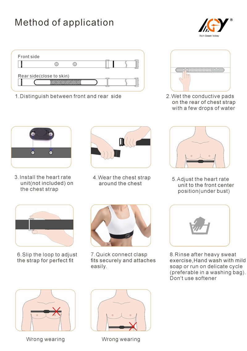 Rich Green Valley Heart Rate Monitor Chest Strap Only Compatible with Myzone MZ-Switch and Max Replacement Strap Red Large