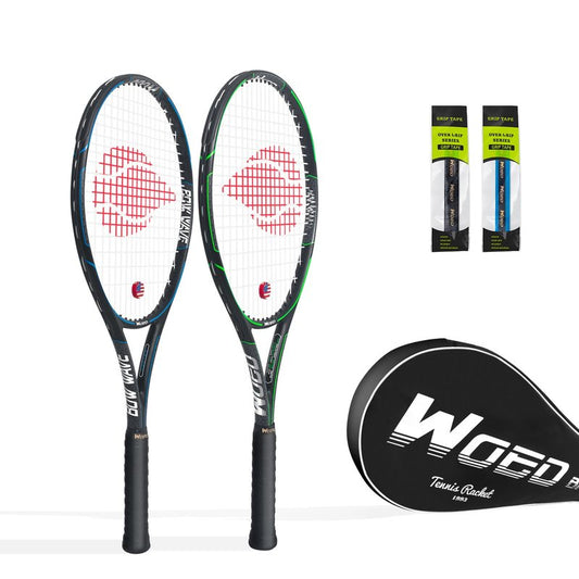 WOED BATENS Adult 2 Player Tennis Racket Perfect for Beginner and Professional Players, 27” Speed Tennis Racquet Include 2 Overgrips, Tennis Bag, 2 Vibration Dampes, 2 Covers