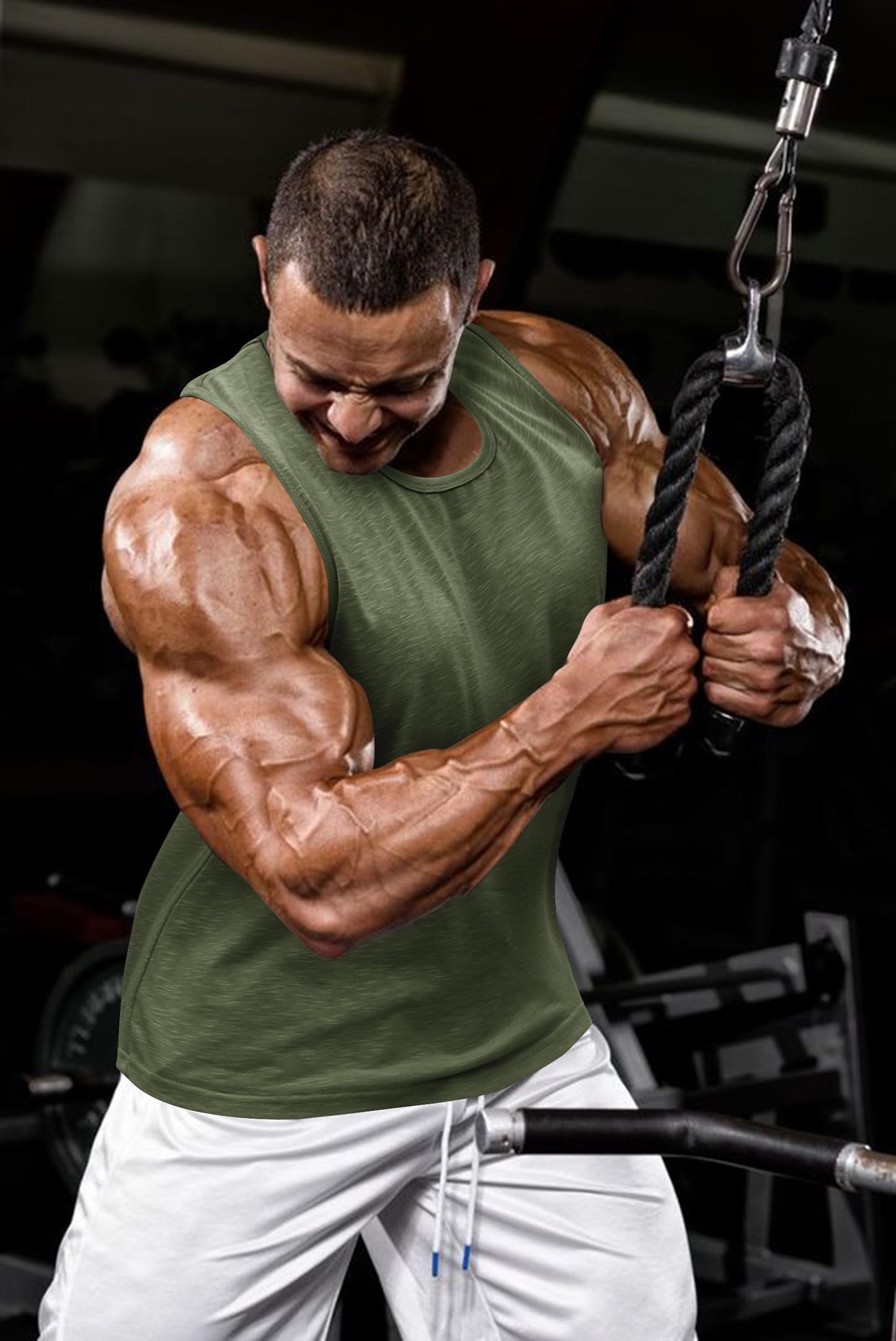 COOFANDY Mens 2 Pack Workout Sleeveless Shirts Gym Muscle Casual Tank Tops X-Large BlackArmy Green