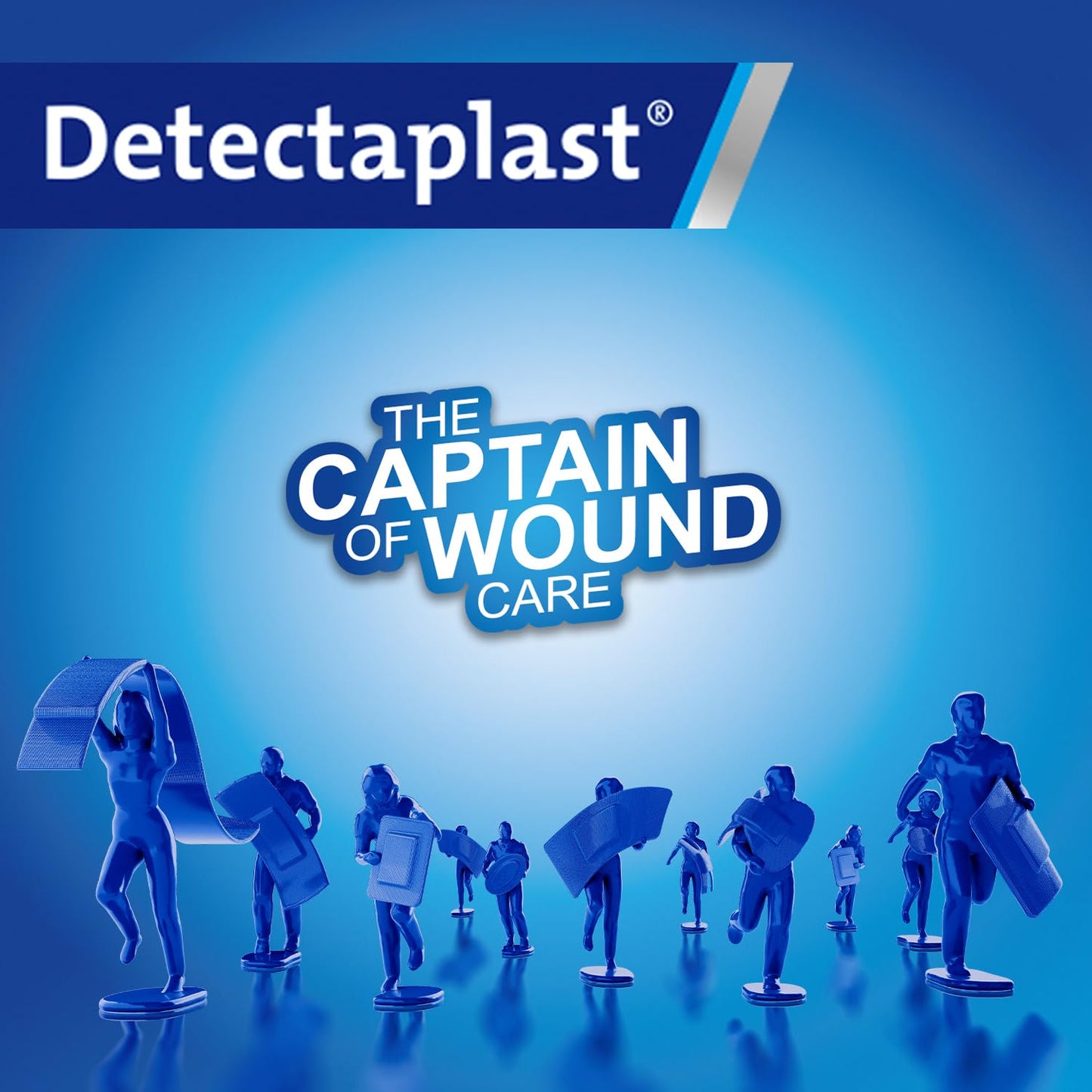 Detectaplast Blue bandaids Elastic, Metal detectable and Flexible bandaids, Essential for Catering First aid kit in Food handling environments, Kitchen aid, 0,98 x 2,83 inches, 100 Strips