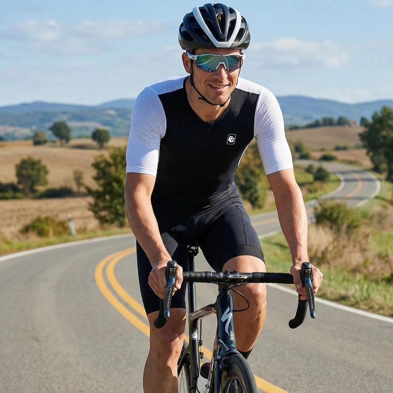 Men's Triathlon Suit - One-Piece Short Sleeve Trisuit for Swimming, Cycling & Running | Comfortable Fit