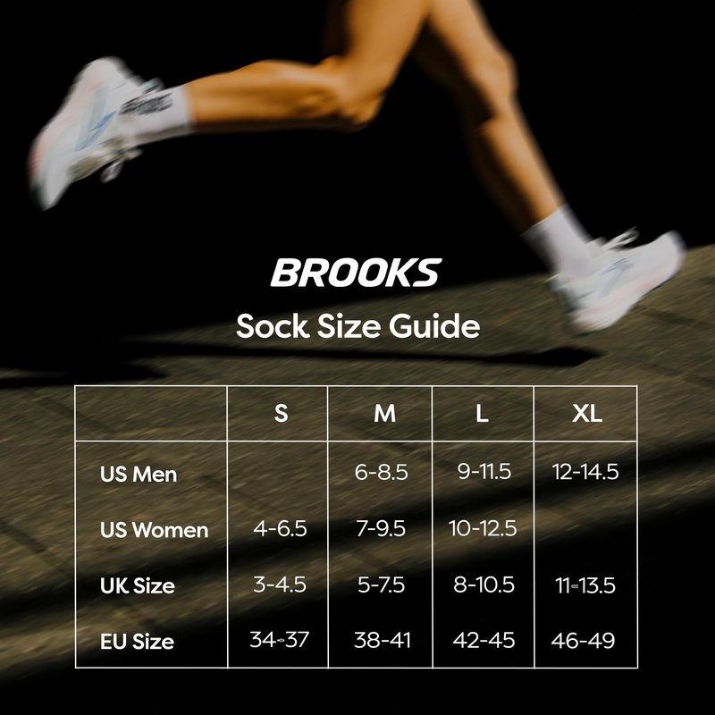 Brooks Run-In Crew 3 Pack Socks, Performance Athletic Running Crew Socks with Comfort Fit for Men & Women (3-Pack) - White - Medium