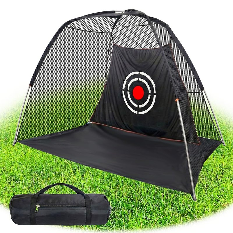 Andgoal Large Golf Hitting Net for Backyard: 10ft Wide Cage with Noise-Reducing Velvet Target - Heavy Duty 420D Oxford Garage Indoor Swing Training Aids
