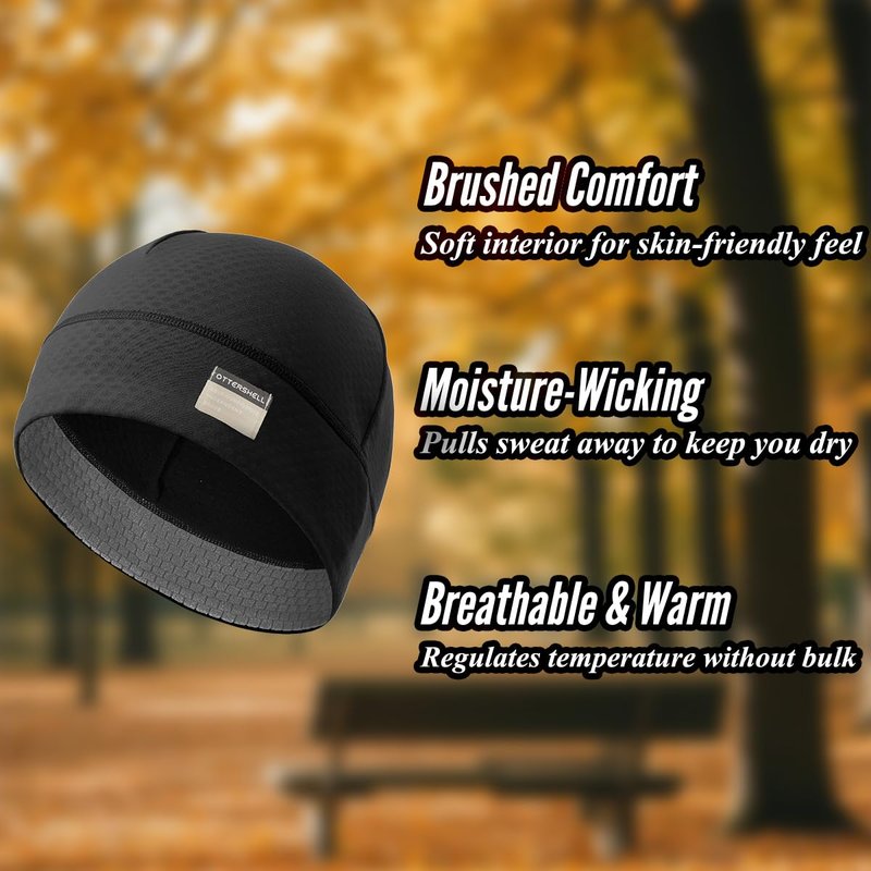 OTTERSHELL Thermal Lightweight Running/Athletic Skullcap Hat, Beanie, Cap, with Moisture-Wicking Technology. (Dark Gray)