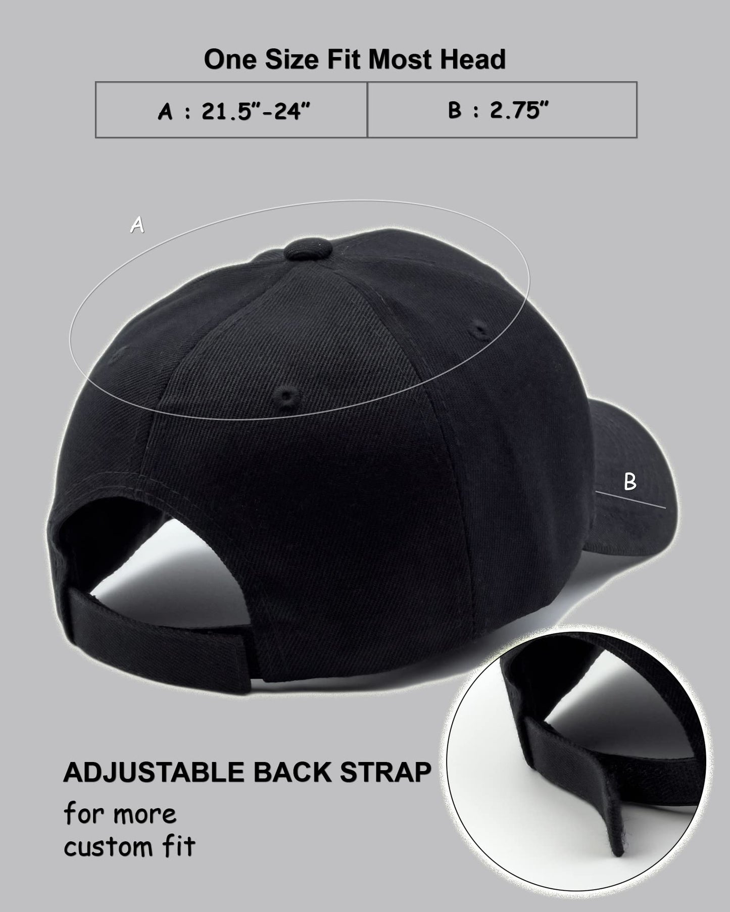 Utmost Structured Baseball Cap with Adjustable Closure - Performance Hat for Outdoor Activities (1pc Black)