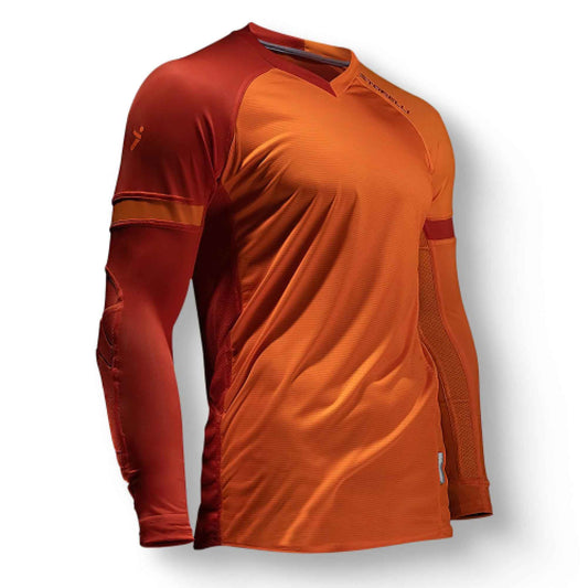Storelli ExoShield Gladiator Goalkeeper Jersey, High-Impact Protection, Sweat-Wicking, Breathable Athletic Shirt for Soccer & Heavy-Duty Sports, Orange, Youth Extra Large
