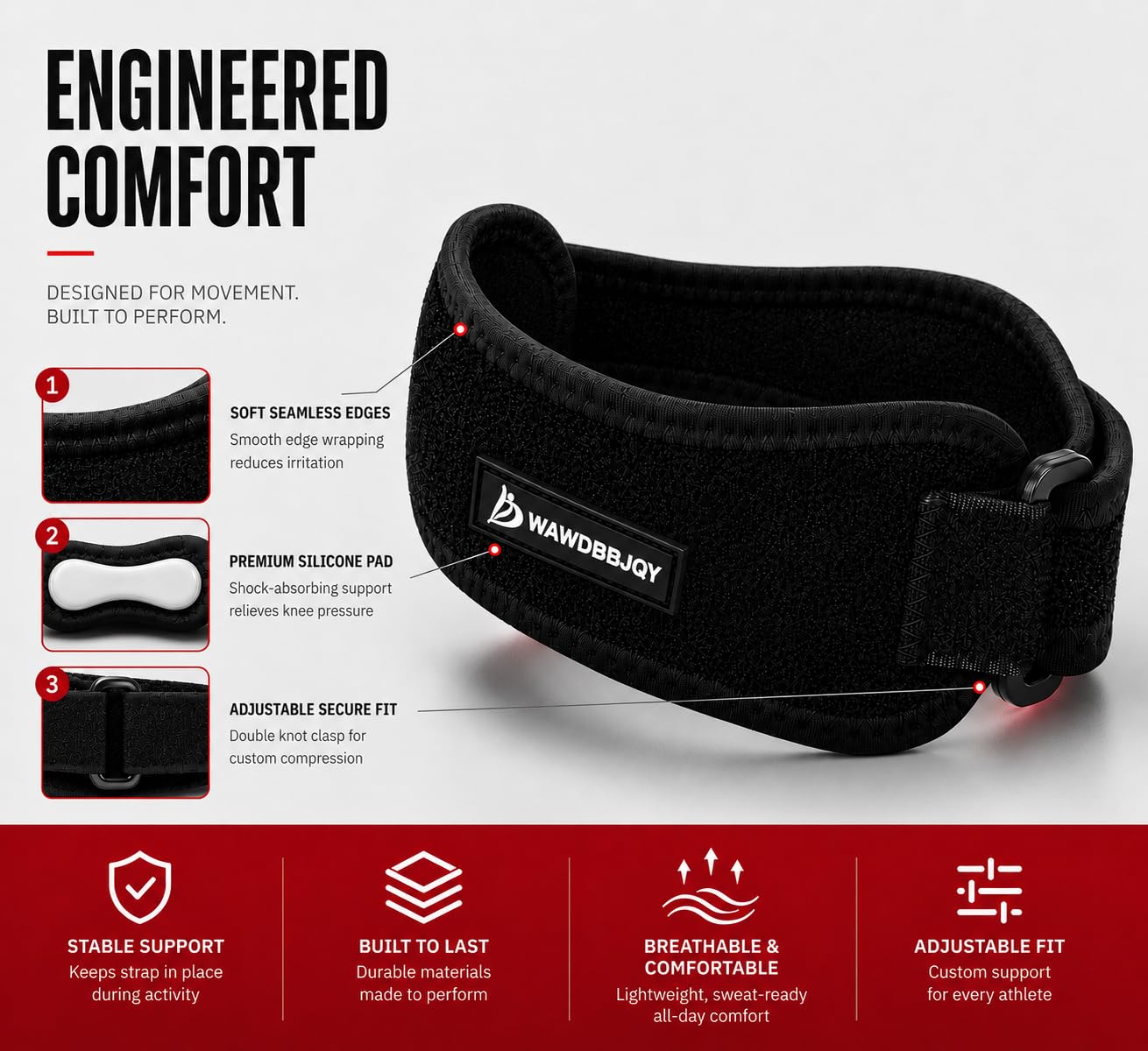 WAWDBBJQY Patellar Tendon Support Strap for Knee Pain Relief