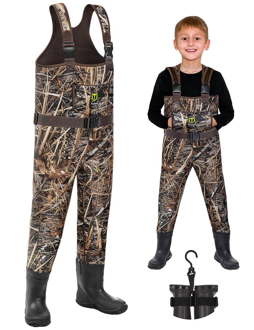 TIDEWE Kids Neoprene Waterproof Insulated Chest Waders for Hunting BN4/5
