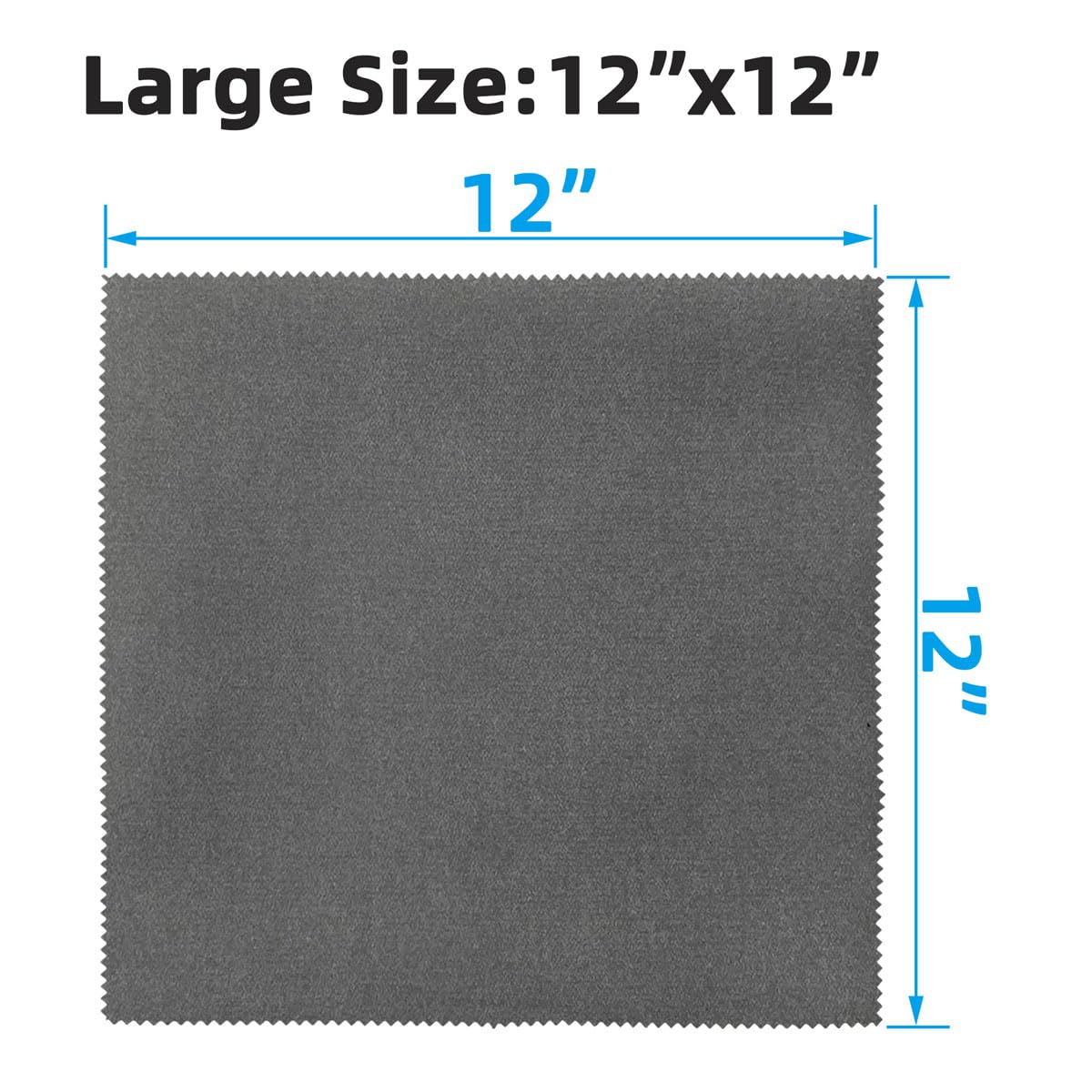 Miaozhun 6 Pack Microfiber Gun Cleaning Cloth, 12"x12" Lint Free Gun Cleaning Rags, Reusable Microsuede Cleaning/Polishing Wipes Towels for Firearms, Knives and Scopes (Gray)
