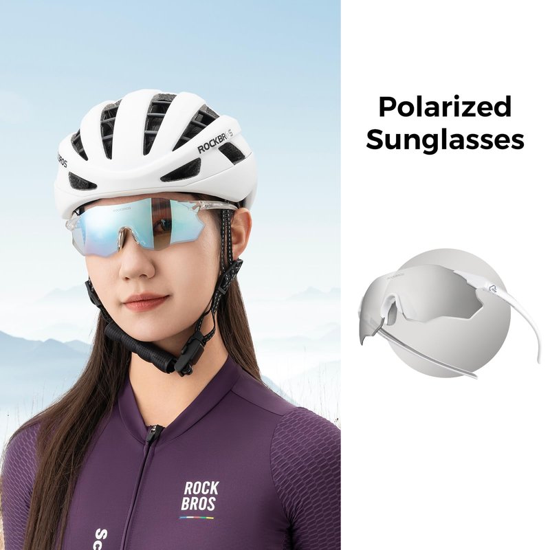ROCKBROS Photochromic Sports Glasses for Women Men Wrap Around UV400 Protection for Cycling Fishing Driving