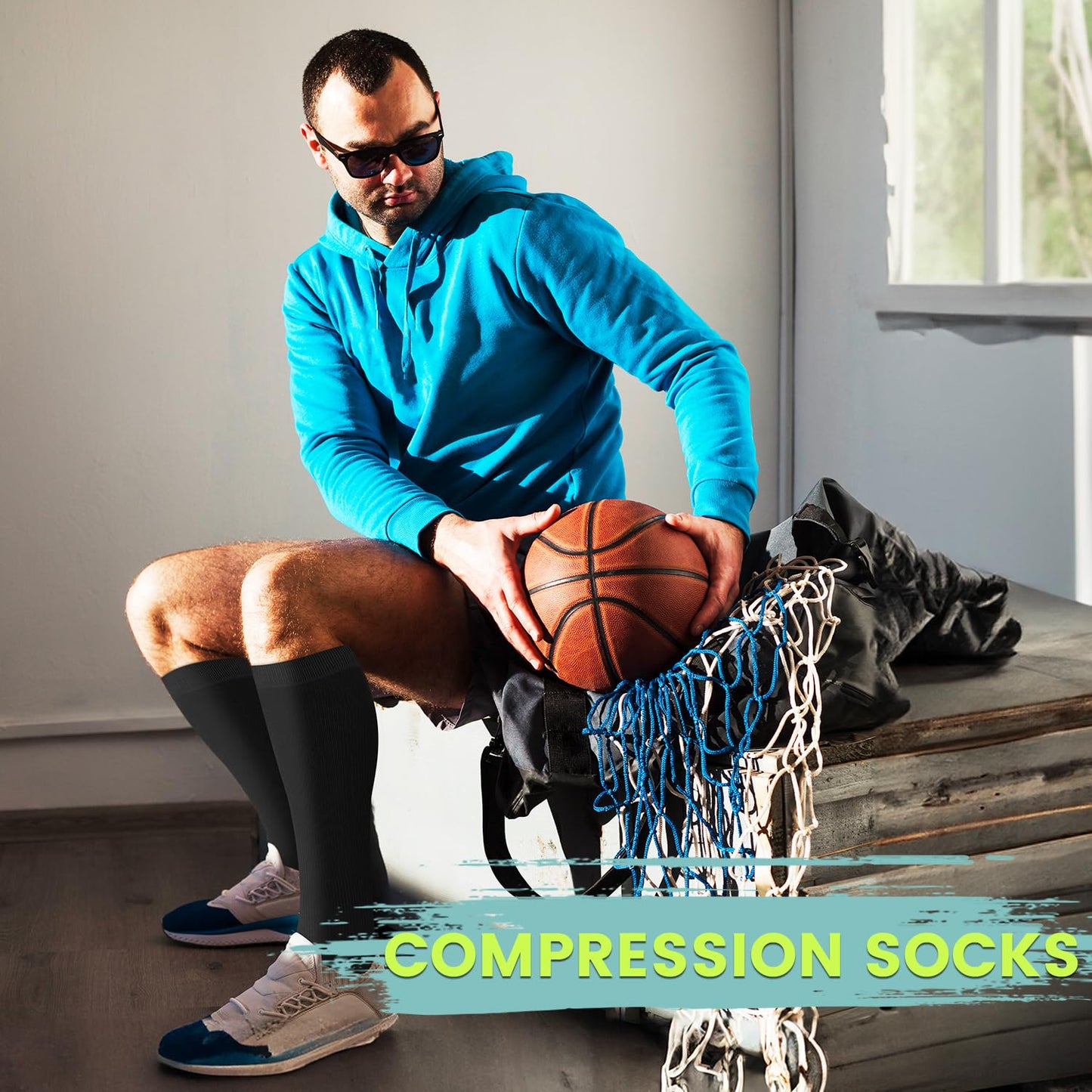 Iseasoo Copper Compression Socks (15-20 mmHg) for Men & Women - Running, Hiking, Cycling, Travel - Improves Circulation（S/M）