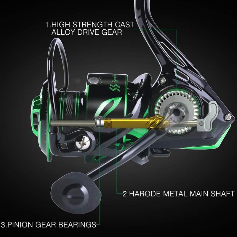 Sougayilang Fishing Reels | Lightweight Saltwater Spinning Reel - 39.5 LB Carbon Fiber Drag, 12+1 BB Smooth Performance
