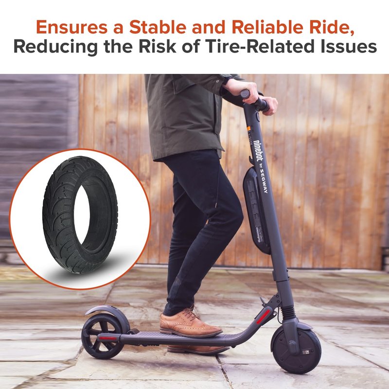 AlveyTech 200x50 with 4.5" Inner Diameter Solid Tire for Ninebot by Segway (ES1, ES1L, ES2, ES4) Self-Balancing Scooter - Replacement Tube-Less Tires for Rims, Hubs, or Wheels with 4-1/2 Inch ID