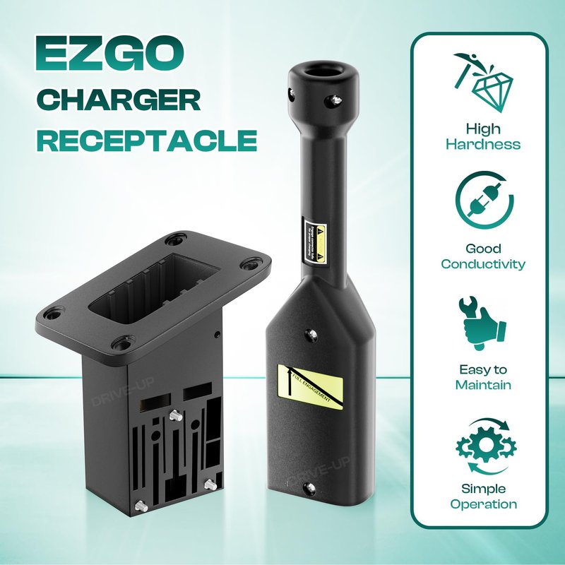 DRIVE UP EZGO TXT Medalist 36V PowerWise Charger Receptacle and W/Handle Plug, EZGO Charger Receptacle Fits EZGO TXT 1996-Up Electric Golf Cart, 73345-G01, 73063-G01