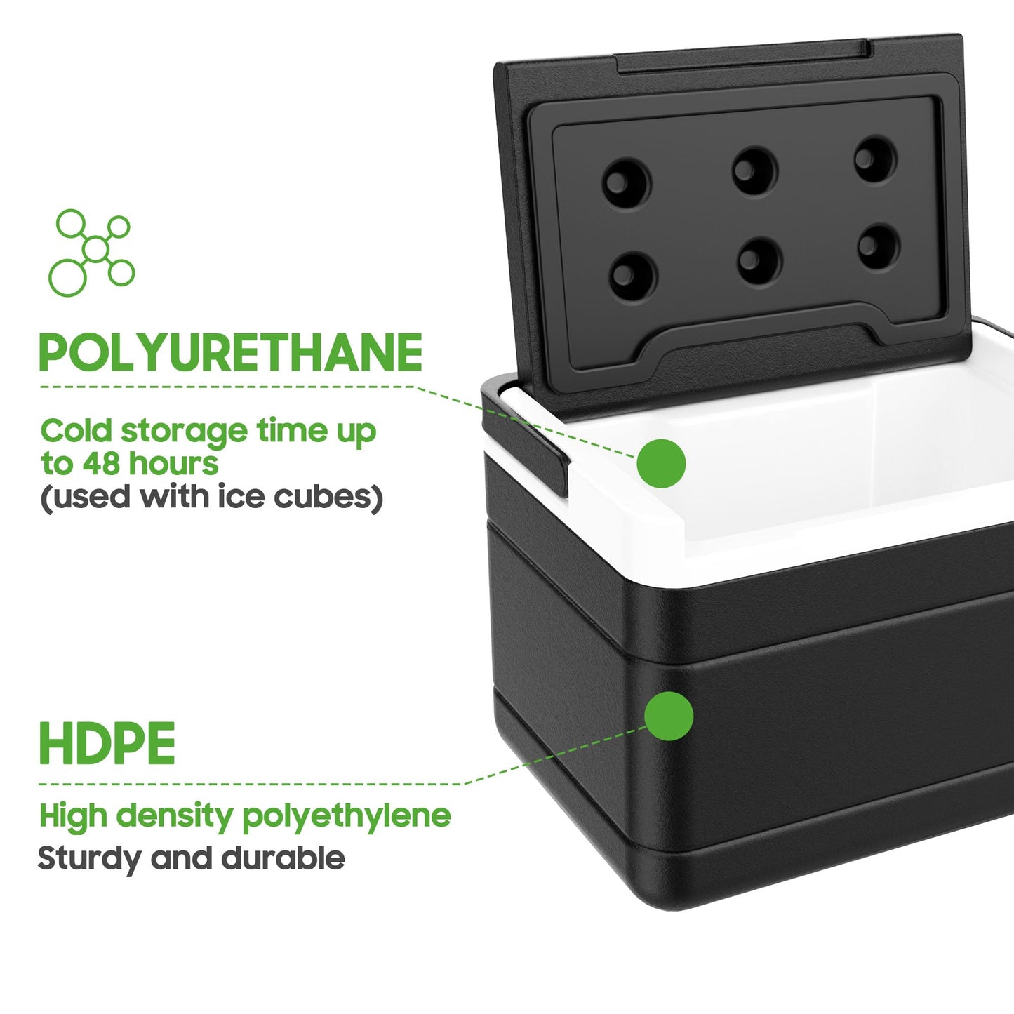 10L0L Golf Cart Ice Cooler Universal Insulated Portable Cooler Lightweight Ice Chest Box with Mounting Bracket Kit for Yamaha,EZGO,Club Car
