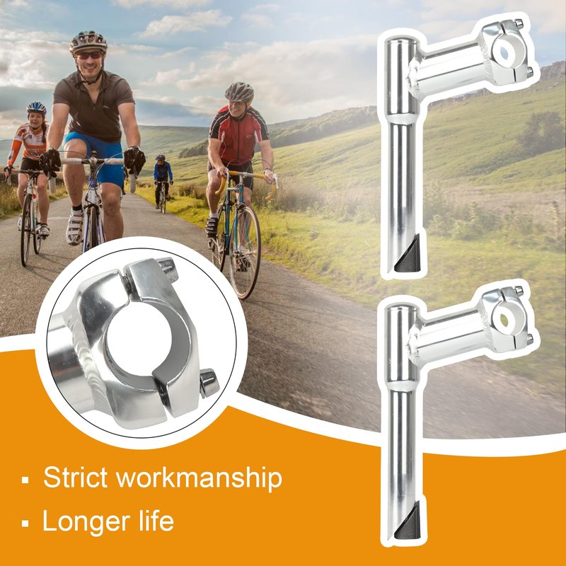 WEEROCK Bike Stem 25.4 * 22.2mm（1 * 0.87 Inch） Aluminum Alloy Gooseneck Shape Length 160mm(6.3 Inch) Bicycle Stem