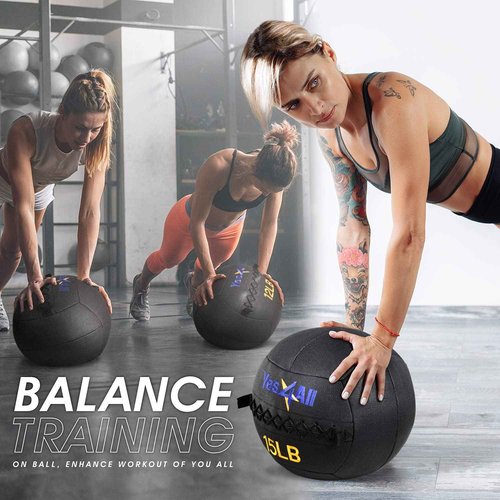 Yes4All Wall Ball - Soft Medicine Ball/Wall Medicine Ball for Full Body Workout and Strength Exercise 30LB