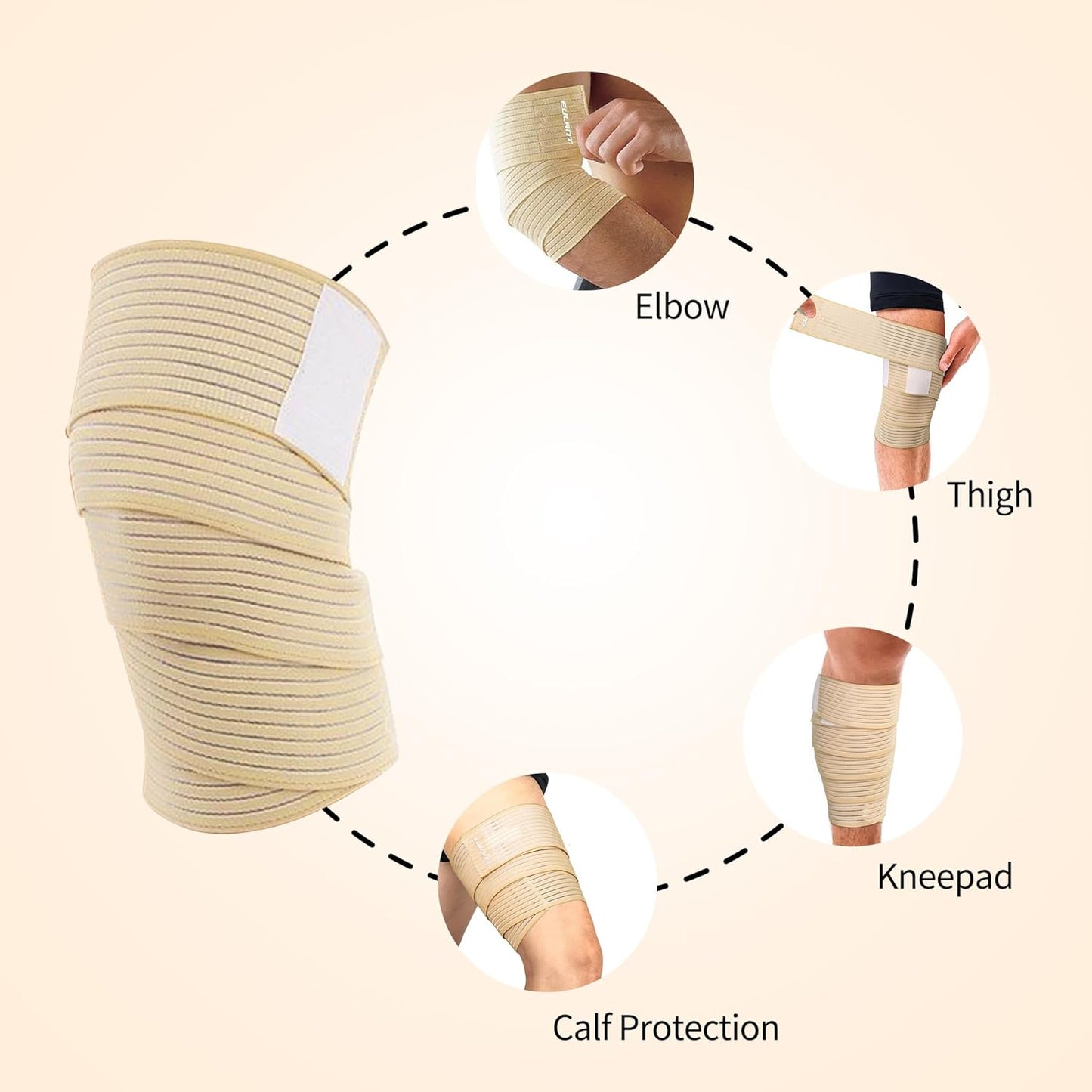 Elastic Wrist and Leg Support Brace - Adjustable Compression Wraps for Carpal Tunnel, Arthritis, and Fitness | 1 Pair