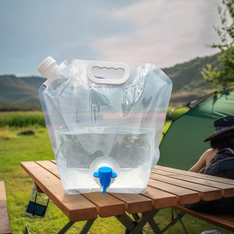 Cooltto 2 Pack 2.6 Gallon Premium Collapsible Water Container Bag, BPA Free Food Grade Clear Plastic Storage Jug, No-Leak Freezable Fold-able Water Bottle for Camping, Hiking, Backpacking, Emergency