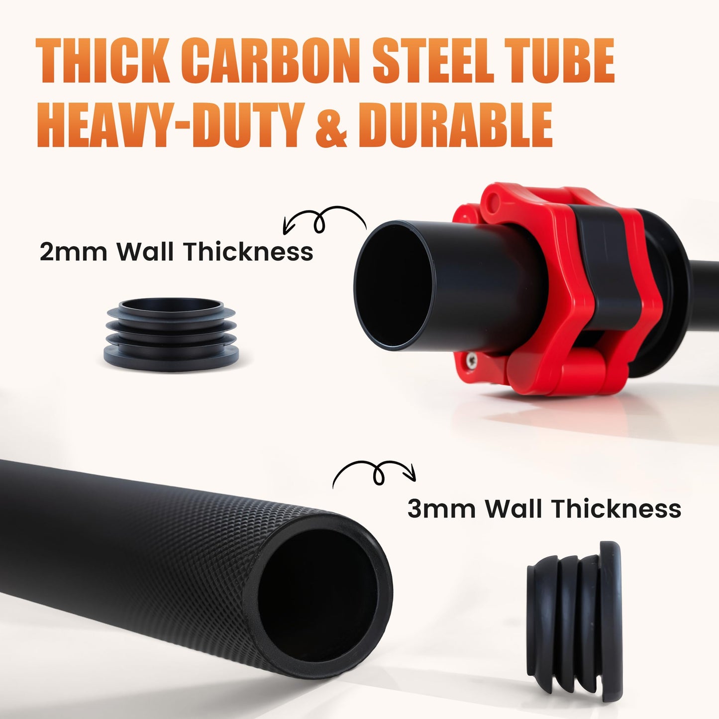 Wrist Strength Stick 1&2in Olympic Plate Forearm Strengthener, Wrist Strengthener with Upgraded Steel Tube and Long Comfortable Knurled Grip, Wrist Exerciser for Wrist Curls,Supination & Pronation