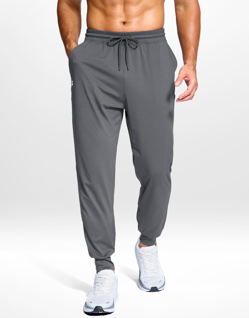 G Gradual Men's Joggers Lightweight Athletic Workout Pants with Pockets Stretch Track Running Sweatpants for Men Gym Sports(Graphite Grey,L)