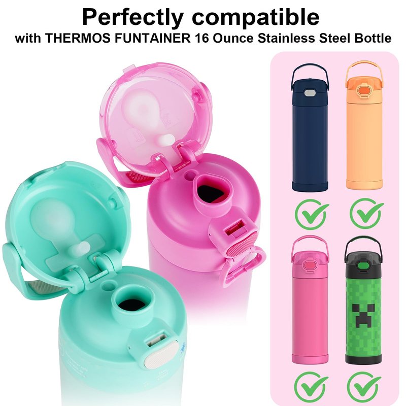 gocola Replacement Leak Stopper Compatible with Thermos Funtainer 16 Oz Stainless Steel Vacuum Insulated Bottle (6+6)