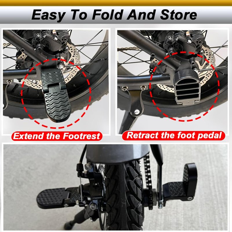 2PCS 15MM U Slot Bike Rear Pedals,Aluminium Alloy Bicycle Bike Peg, Non-Slip Ebike Pegs for Passenger, Folding Bike Rear Pedals for E-Bike, Mountain Bike,Road Bike, BMX Accessories