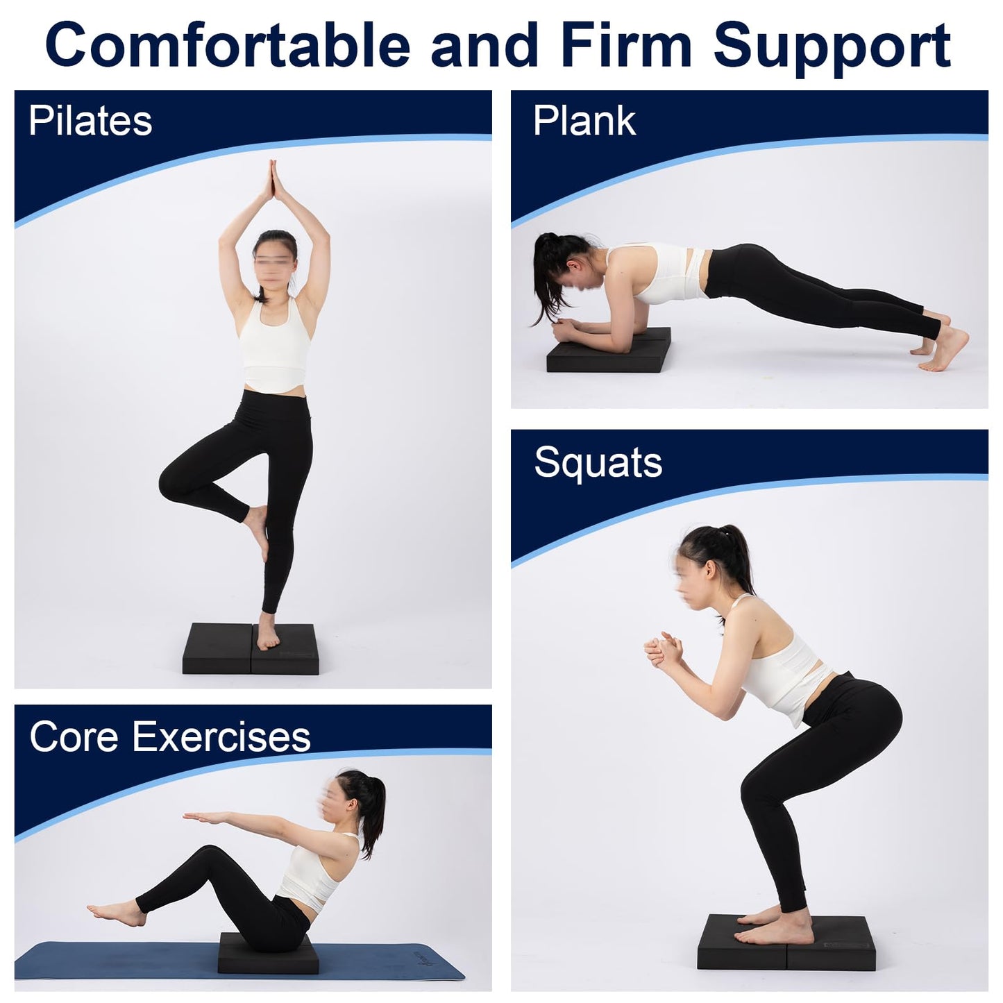 StrongTek 2-in-1 Non-Slip Balance Pad - High-Density Foam Cushion, Supportive Exercise Mat & Knee Pad for Core Training, Yoga, Pilates, Physical Therapy, Stability Training, Stretching, and Rehab