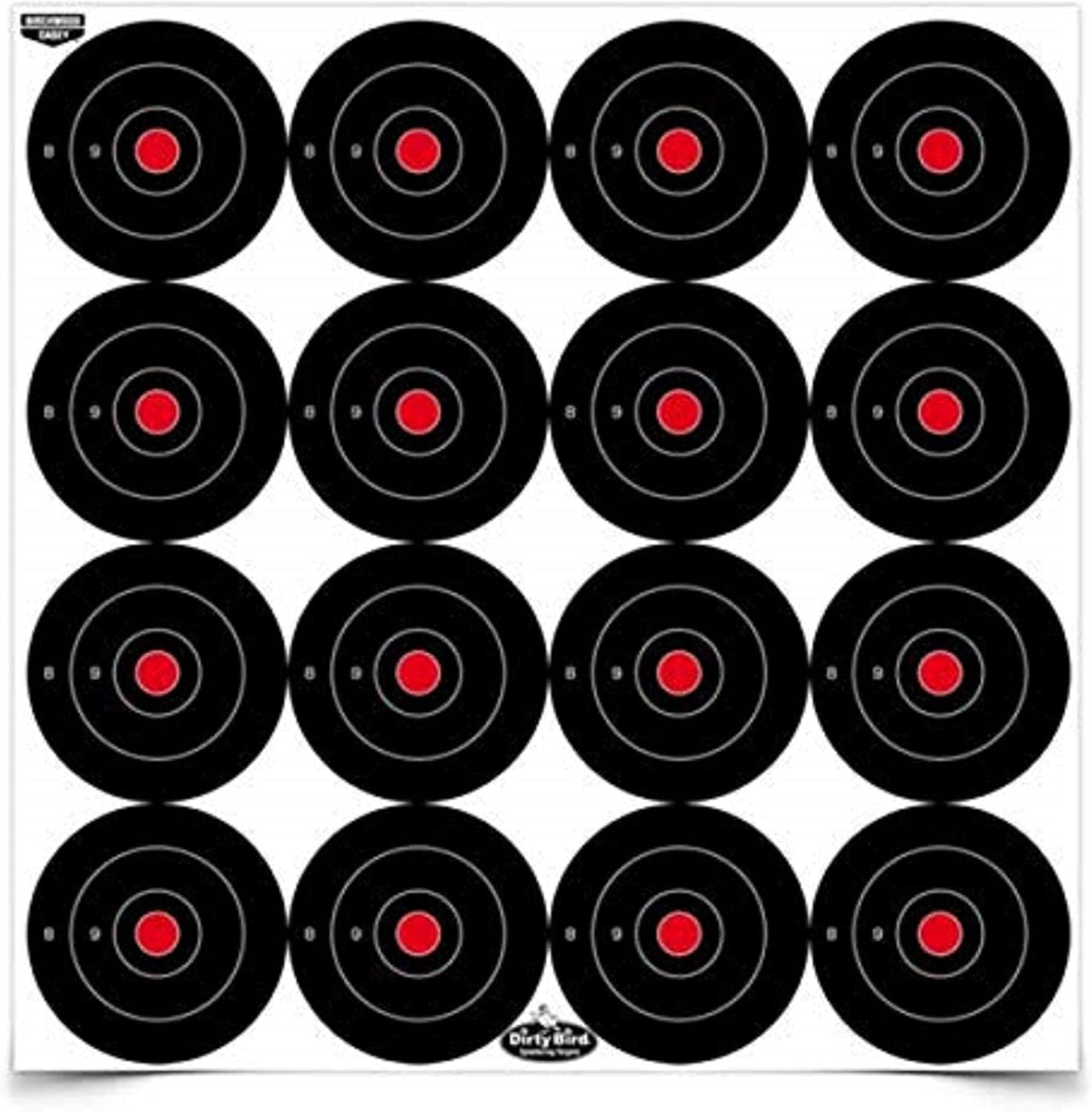 Birchwood Casey Non-Adhesive Dirty Bird Bull's-Eye Targets - Small Shooting Practice for Indoor & Outdoor Use