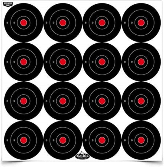 Birchwood Casey Non-Adhesive Dirty Bird Bull's-Eye Targets - Small Shooting Practice for Indoor & Outdoor Use