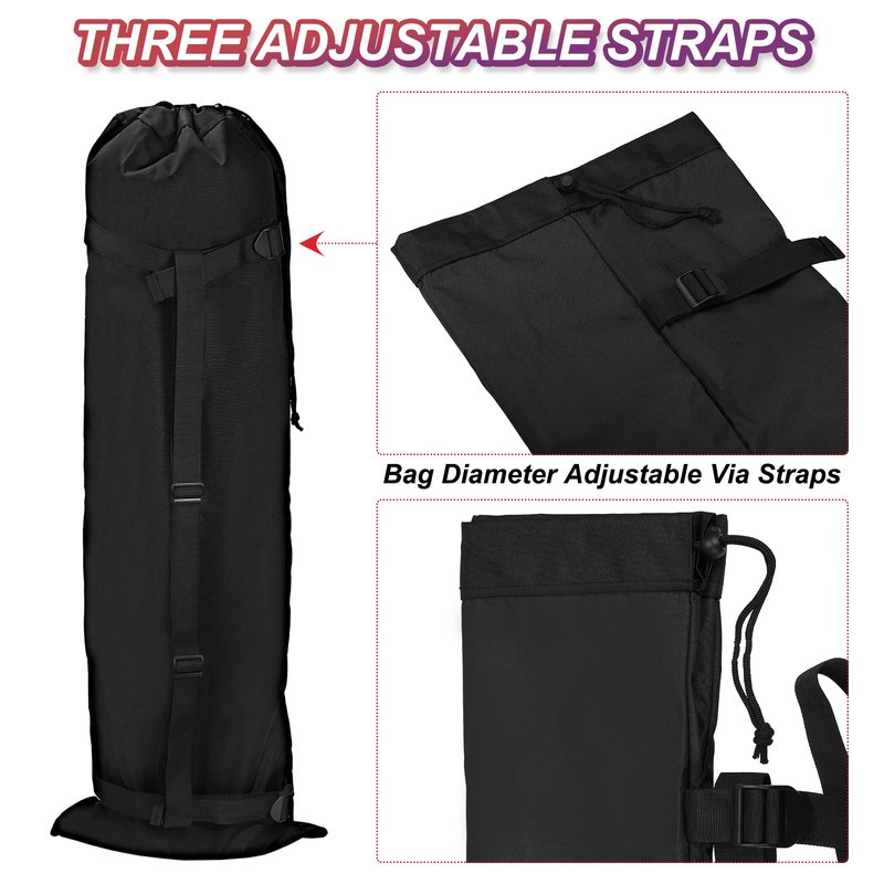 PATIKIL 48 Inch Camp Chair Replacement Bag, 1 Pack Foldable Camping Chair Bag 900D Oxford Large Mouth Carry Bag with Adjustable Shoulder Strap for Outdoor Camping, Black