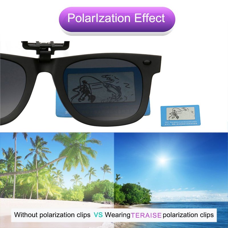 TERAISE Polarized Clip-On Driving Sunglasses with Flip Up Function-Suitable for Driving Fishing Outdoor Sport
