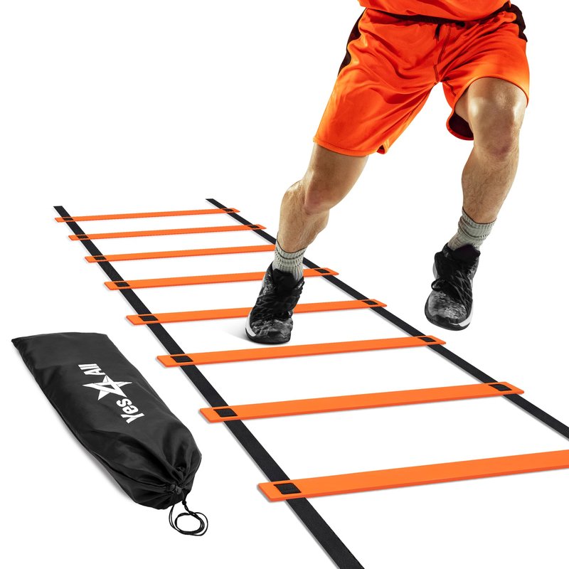 Yes4All Agility Ladder – Adjustable Speed & Agility Training Equipment for All Ages – Durable, Portable, Multiple Combo Sets Available