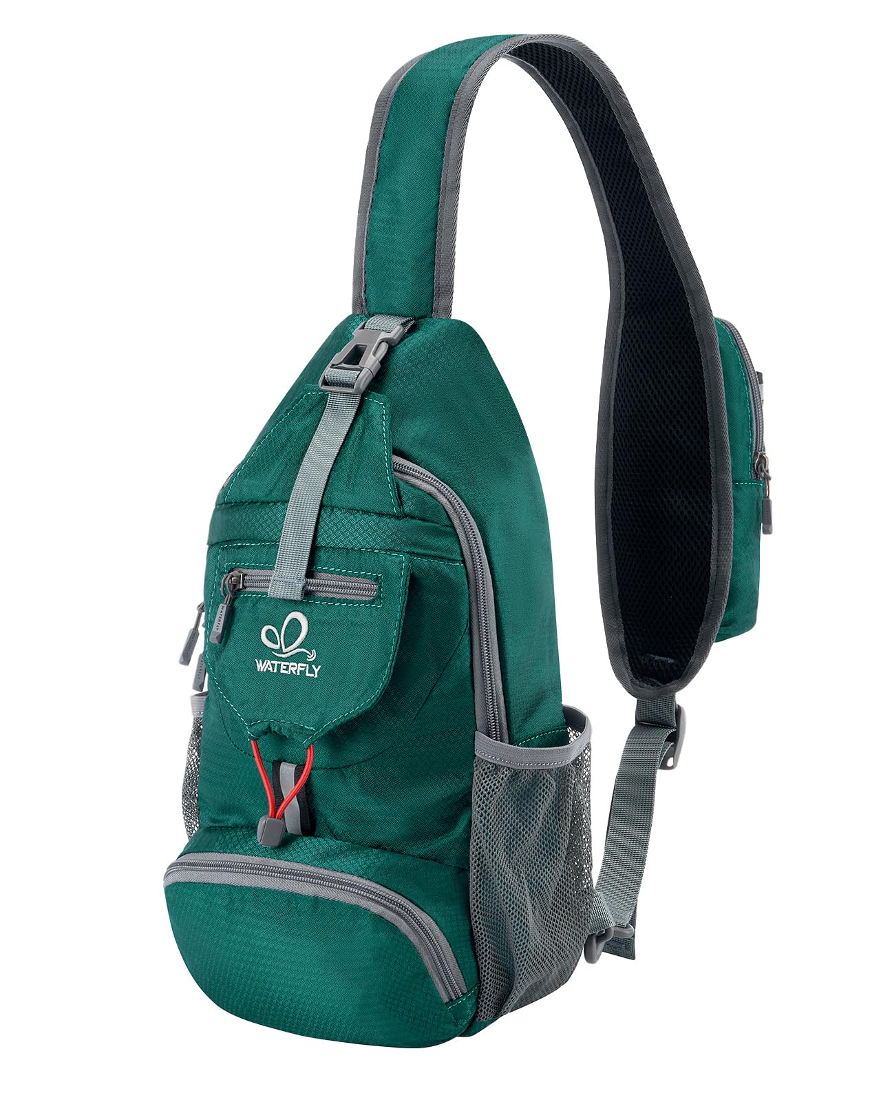 WATERFLY Packable Small Crossbody Sling Backpack Shoulder Chest Bag Daypack for Hiking Traveling