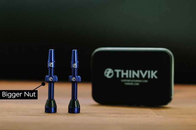 Thinvik Presta Tubeless Valve Stem 65mm,Super Light Alloy Presta Tubeless Valve Stem Kit for Tubeless Tires-2 PCS (with Aluminum Alloy Valve Cap) + Valve Core Removal Tool(Aurora Blue)