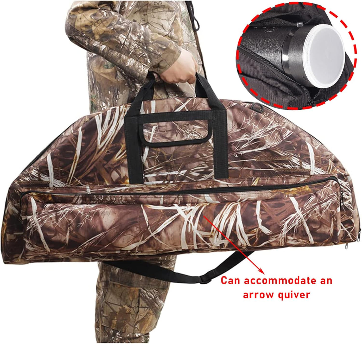 Lightweight Soft Compound Bow Case - 600D Water-Resistant Archery Backpack with Pockets for Hunting