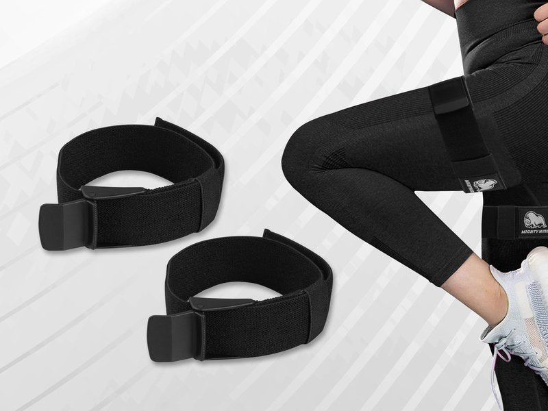 BFR Occlusion Bands for Women Blood Flow Restriction Workout Bands for Leg, Glute & Hip Building Fabric Resistance Loop for Squats, Thigh Toning, Butt Lifting & Muscle Growth (Black, Buckle)