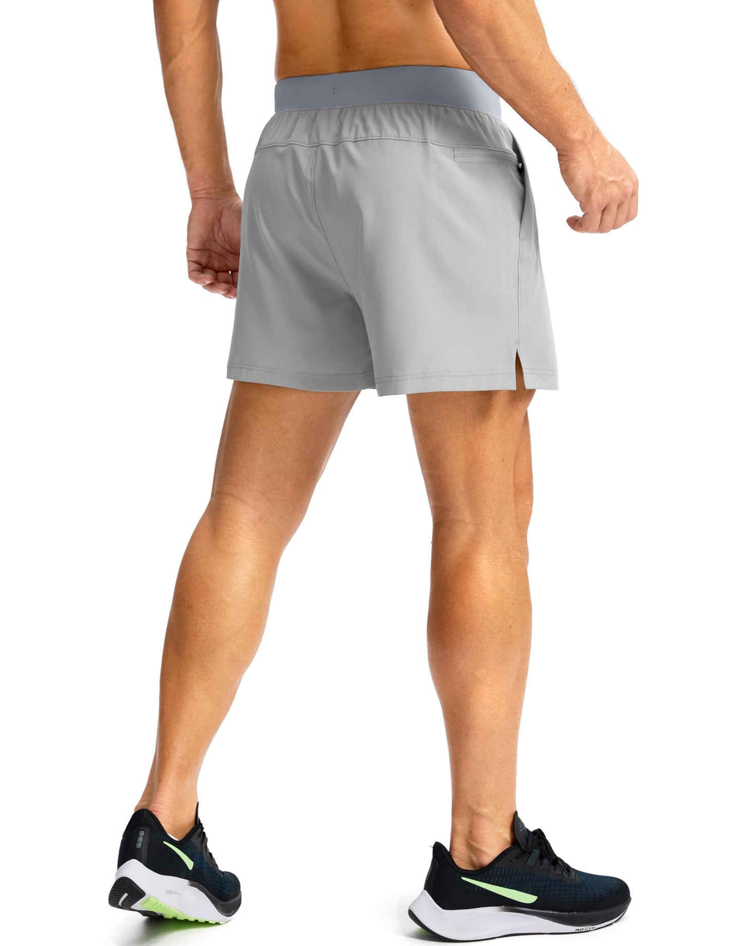 Soothfeel Men's Running Shorts with Zipper Pockets 9"/ 7"/ 5" Lightweight Quick Dry Basketball Gym Workout Athletic Shorts for Men (Light Grey, XXL)