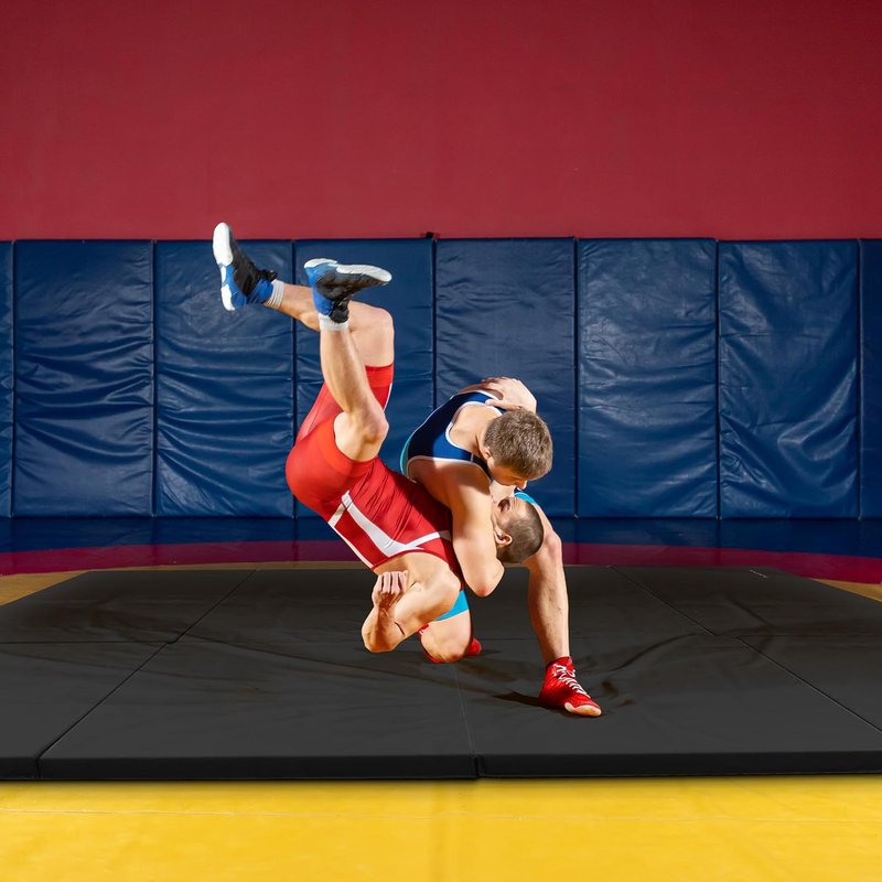 BalanceFrom 6x4 Feet Folding Gymnastics Mat - 2-Inch Thick Vinyl Pad for Tumbling, Yoga & Home Workouts